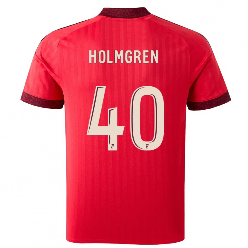 Danxen Barn Emma Holmgren #40 Burgunder Rød Hvit Bortetrøye Drakt Trøye 2026/27 Skjorter T-Skjorte