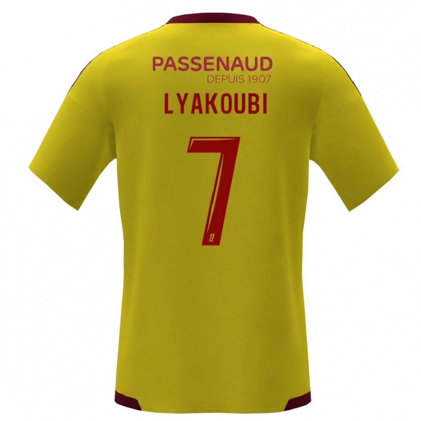 Danxen Barn Oussama Lyakoubi #7 Gul Rød Grønn Bortetrøye Drakt Trøye 2026/27 Skjorter T-Skjorte