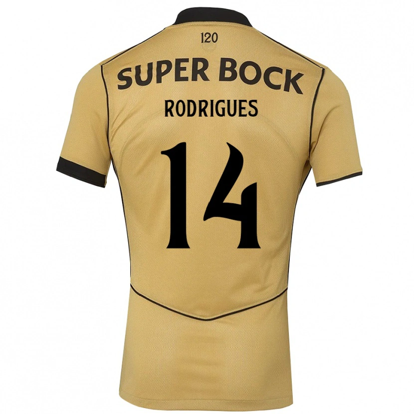 Danxen Barn Paulo Rodrigues #14 Gylden Kornblomst Svart Bortetrøye Drakt Trøye 2026/27 Skjorter T-Skjorte