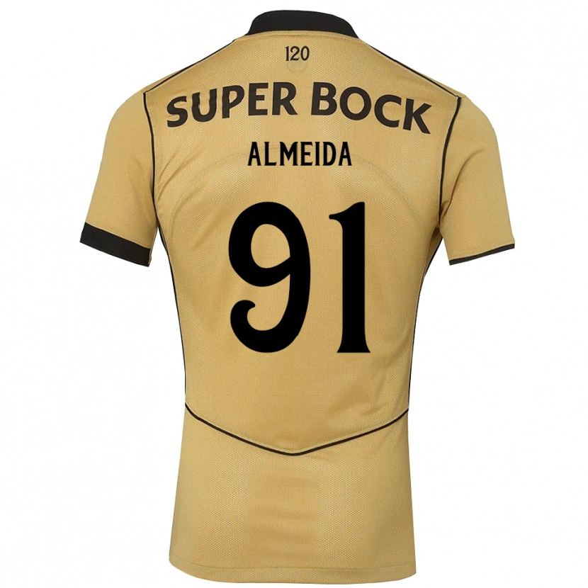 Danxen Barn Miguel Almeida #91 Gylden Kornblomst Svart Bortetrøye Drakt Trøye 2026/27 Skjorter T-Skjorte