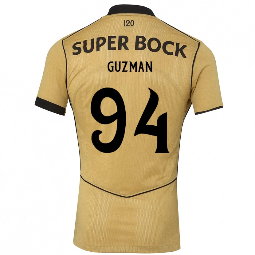 Danxen Barn Víctor Guzmán #94 Gylden Kornblomst Svart Bortetrøye Drakt Trøye 2026/27 Skjorter T-Skjorte