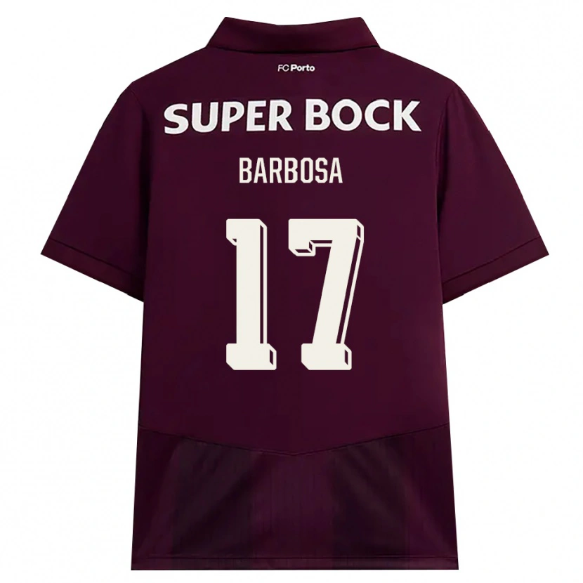 Danxen Barn Rúben Barbosa #17 Burgunder Hvit Bortetrøye Drakt Trøye 2026/27 Skjorter T-Skjorte