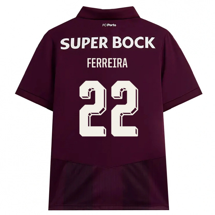 Danxen Barn Joana Ferreira #22 Burgunder Hvit Bortetrøye Drakt Trøye 2026/27 Skjorter T-Skjorte