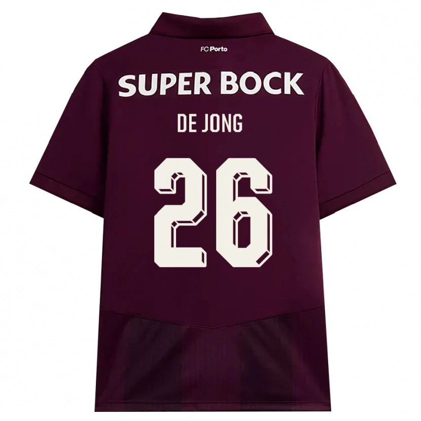 Danxen Barn Luuk De Jong #26 Burgunder Hvit Bortetrøye Drakt Trøye 2026/27 Skjorter T-Skjorte