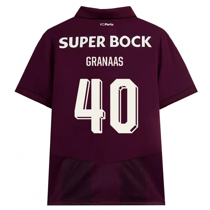 Danxen Barn Eirik Granaas #40 Burgunder Hvit Bortetrøye Drakt Trøye 2026/27 Skjorter T-Skjorte