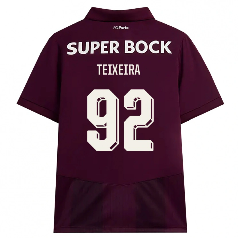Danxen Barn João Teixeira #92 Burgunder Hvit Bortetrøye Drakt Trøye 2026/27 Skjorter T-Skjorte