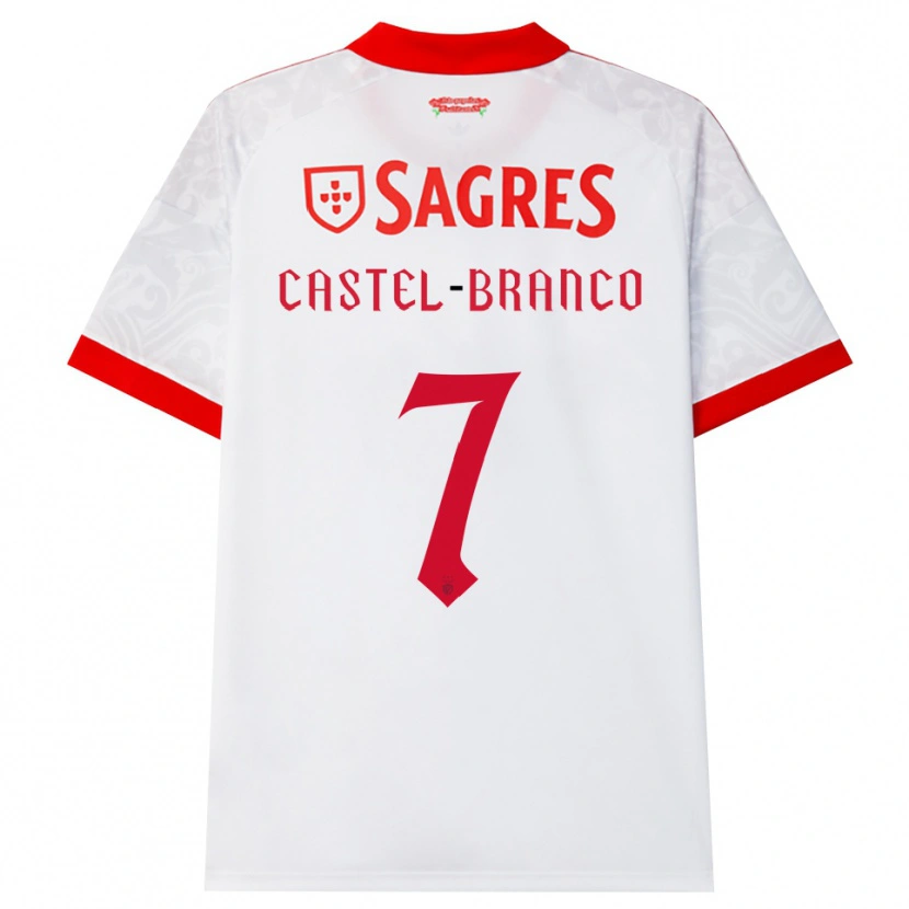 Danxen Barn Diego Castel-Branco #7 Hvit Rød Gul Bortetrøye Drakt Trøye 2026/27 Skjorter T-Skjorte