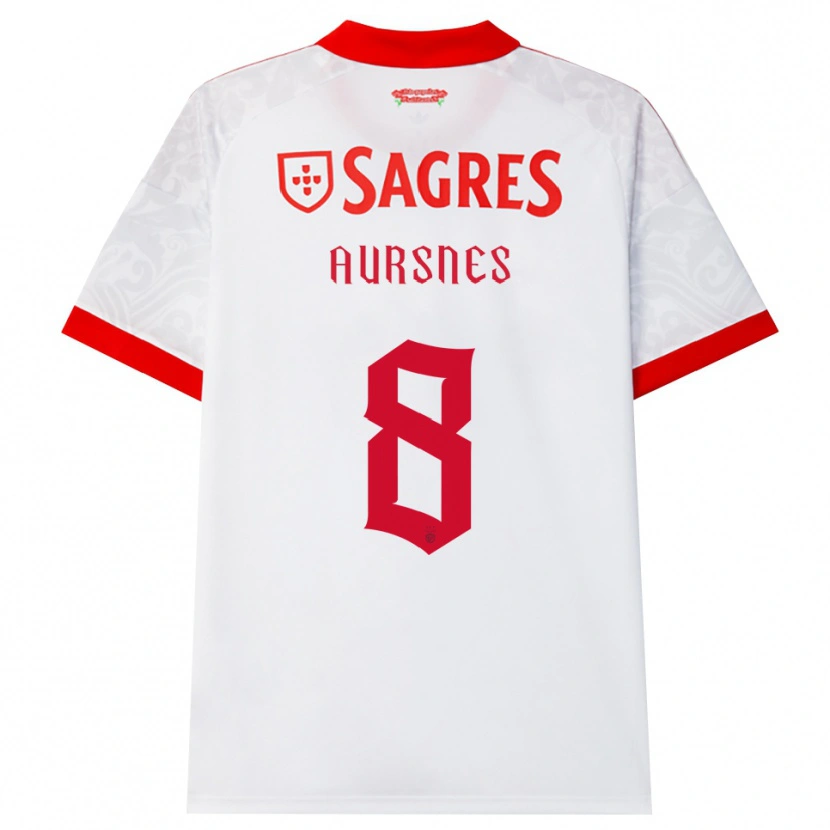 Danxen Barn Fredrik Aursnes #8 Hvit Rød Gul Bortetrøye Drakt Trøye 2026/27 Skjorter T-Skjorte