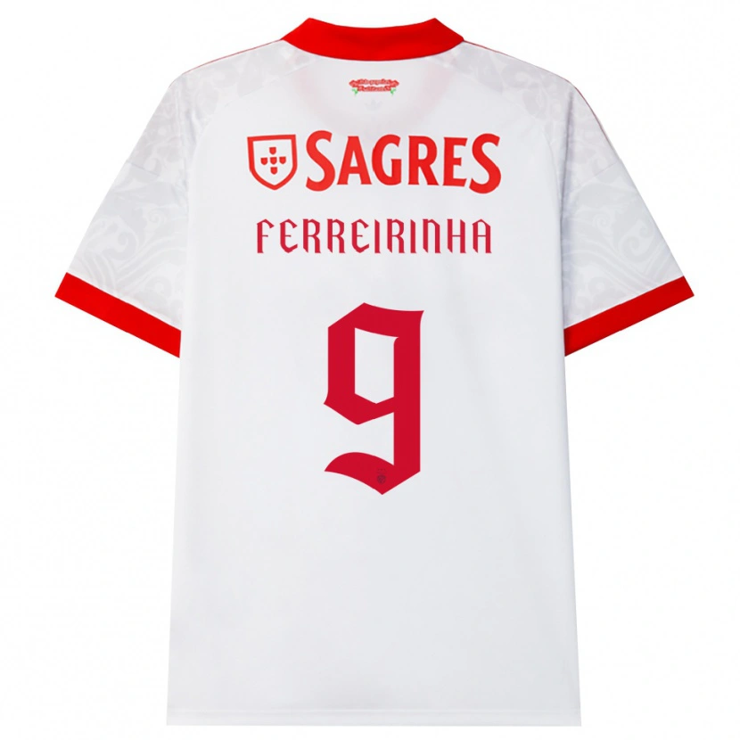 Danxen Barn Afonso Ferreirinha #9 Hvit Rød Gul Bortetrøye Drakt Trøye 2026/27 Skjorter T-Skjorte
