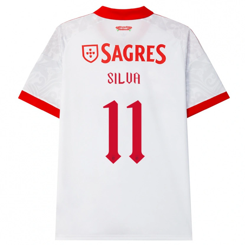 Danxen Barn Jéssica Silva #11 Hvit Rød Gul Bortetrøye Drakt Trøye 2026/27 Skjorter T-Skjorte