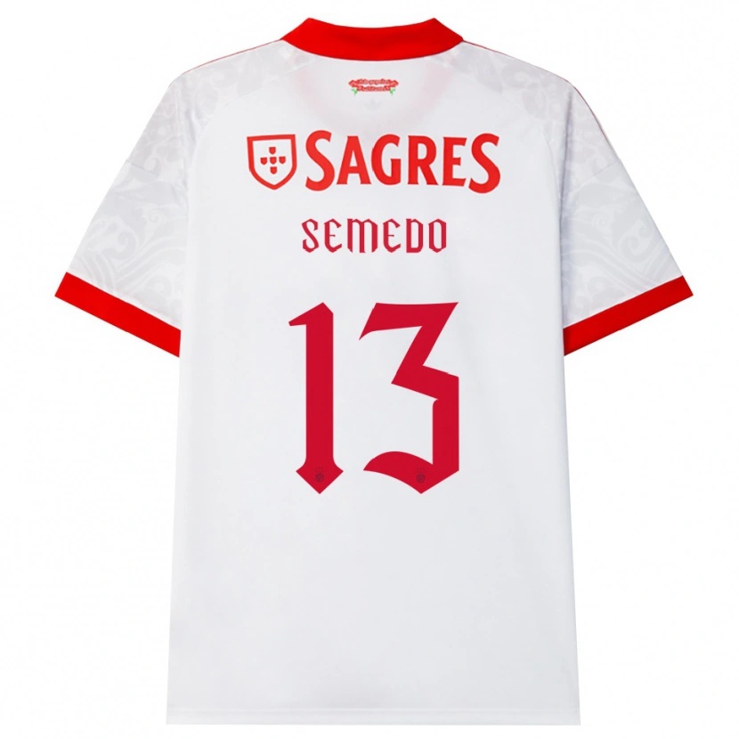Danxen Barn Benjamim Semedo #13 Hvit Rød Gul Bortetrøye Drakt Trøye 2026/27 Skjorter T-Skjorte