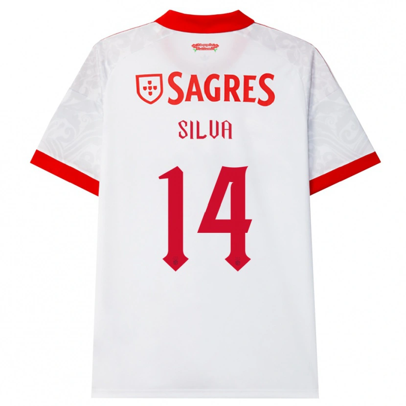 Danxen Barn Gonçalo Silva #14 Hvit Rød Gul Bortetrøye Drakt Trøye 2026/27 Skjorter T-Skjorte