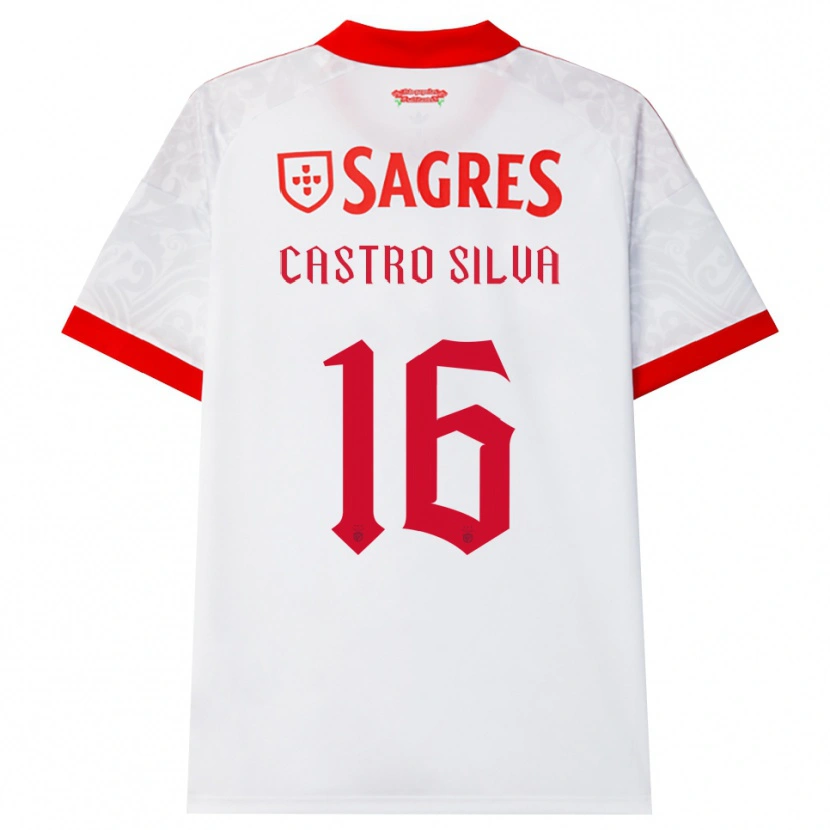 Danxen Barn Guilherme Castro #16 Hvit Rød Gul Bortetrøye Drakt Trøye 2026/27 Skjorter T-Skjorte