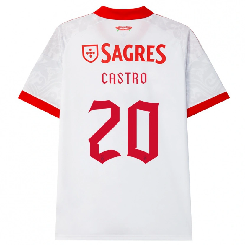 Danxen Barn Guilherme Castro #20 Hvit Rød Gul Bortetrøye Drakt Trøye 2026/27 Skjorter T-Skjorte