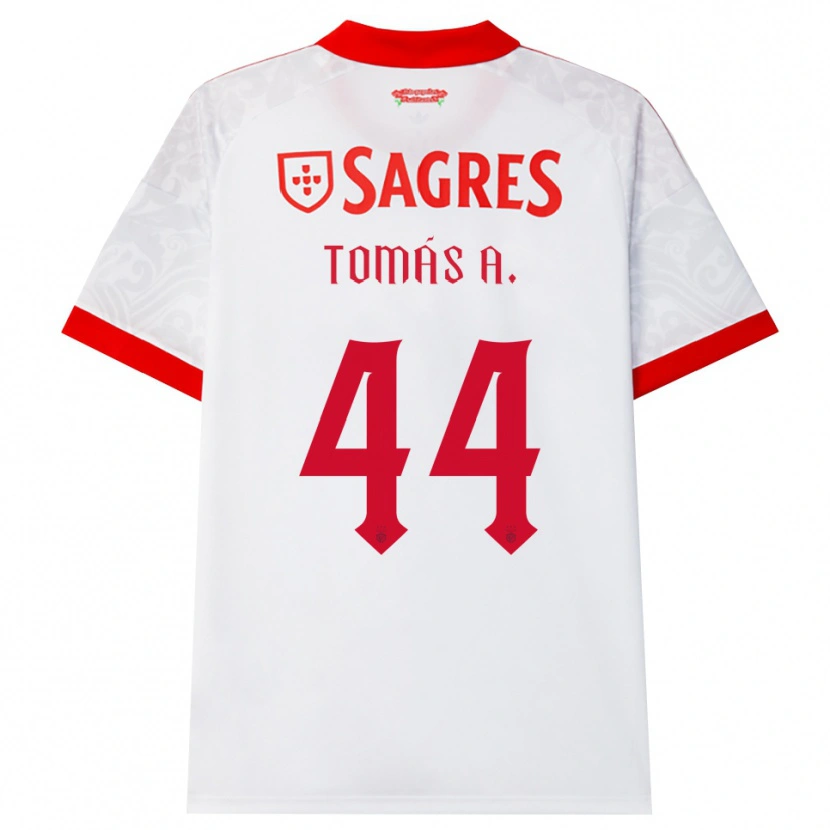 Danxen Barn Tomás Araújo #44 Hvit Rød Gul Bortetrøye Drakt Trøye 2026/27 Skjorter T-Skjorte