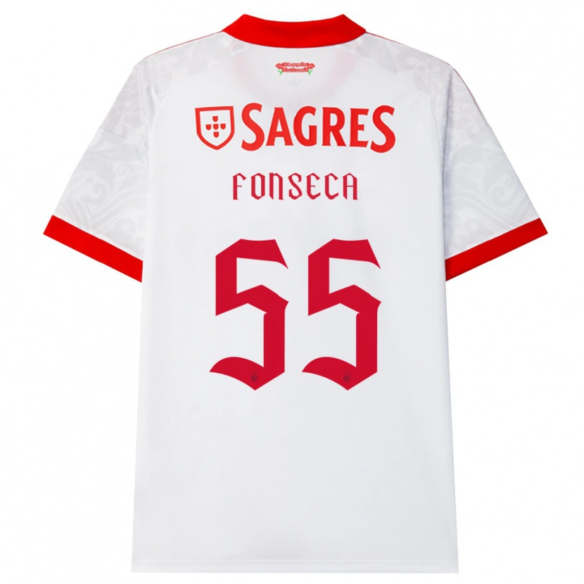 Danxen Barn João Fonseca #55 Hvit Rød Gul Bortetrøye Drakt Trøye 2026/27 Skjorter T-Skjorte