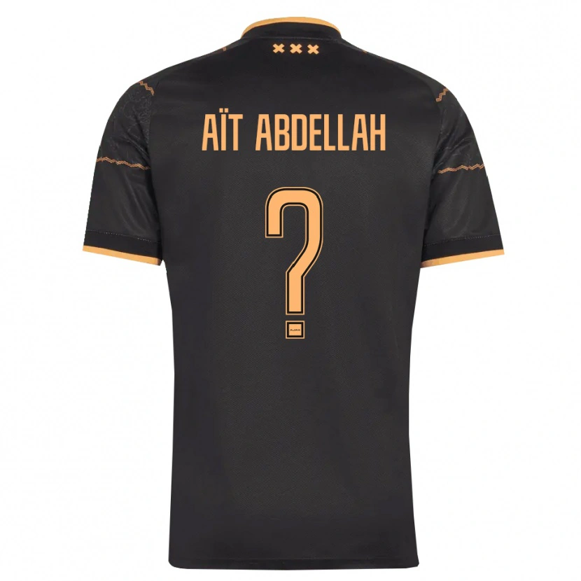 Danxen Barn Waleed Aït Abdellah #0 Svart Oransje Bortetrøye Drakt Trøye 2026/27 Skjorter T-Skjorte