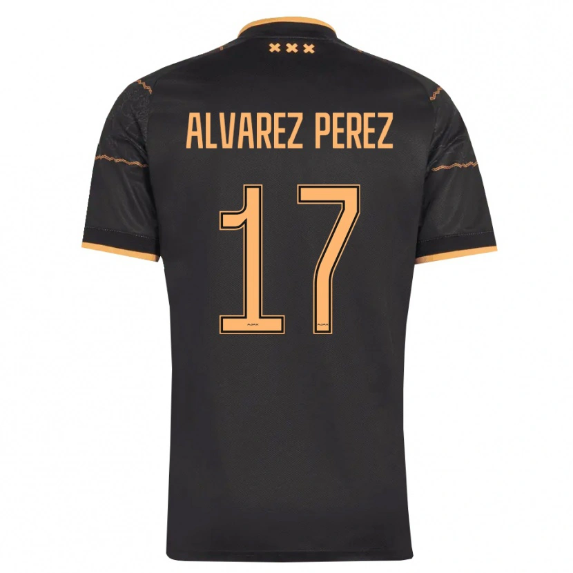 Danxen Barn Marley Álvarez Pérez #17 Svart Oransje Bortetrøye Drakt Trøye 2026/27 Skjorter T-Skjorte