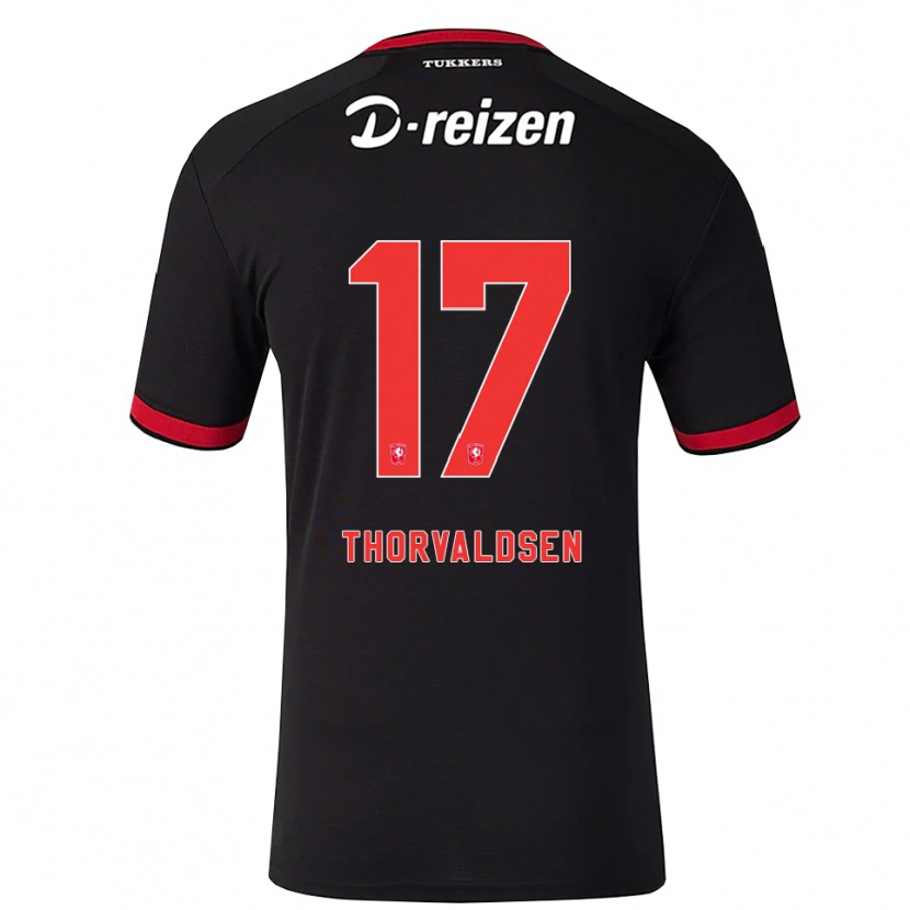 Danxen Barn Filip Thorvaldsen #17 Rød Hvit Svart Bortetrøye Drakt Trøye 2026/27 Skjorter T-Skjorte