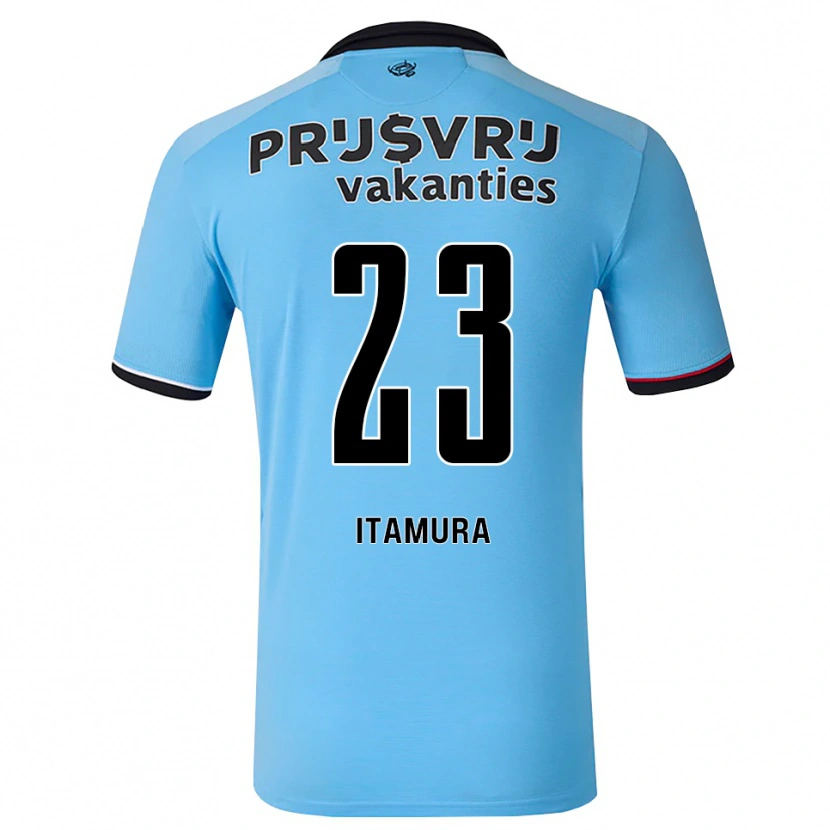Danxen Barn Mao Itamura #23 Himmelblå Svart Rød Bortetrøye Drakt Trøye 2026/27 Skjorter T-Skjorte