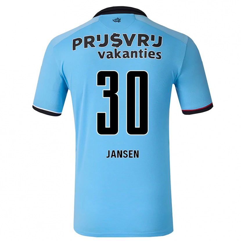 Danxen Barn Thijs Jansen #30 Himmelblå Svart Rød Bortetrøye Drakt Trøye 2026/27 Skjorter T-Skjorte