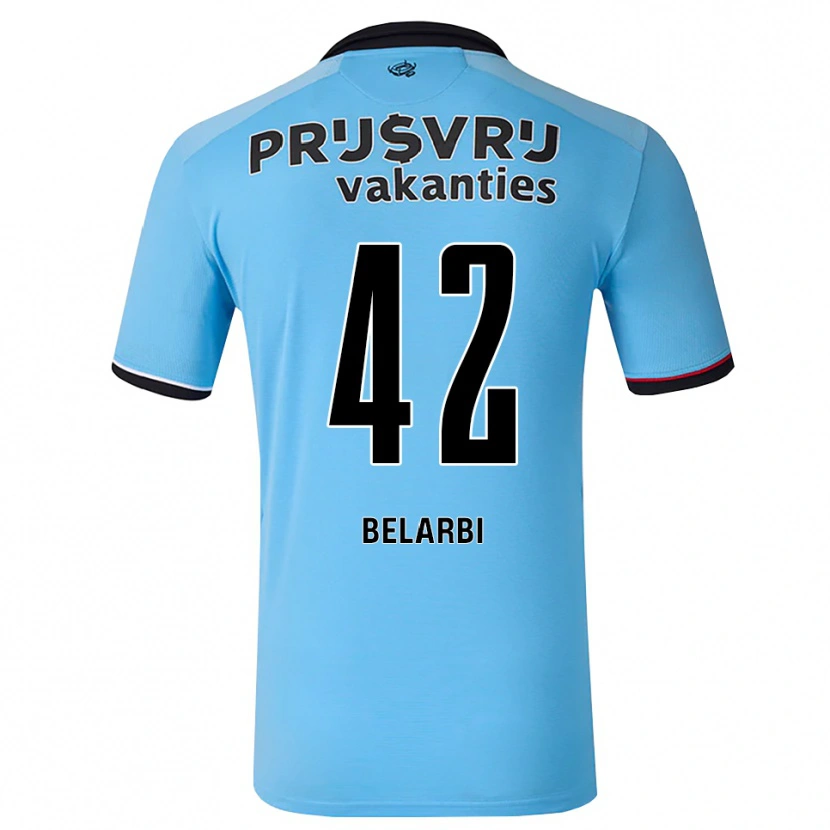 Danxen Barn Abdel Belarbi #42 Himmelblå Svart Rød Bortetrøye Drakt Trøye 2026/27 Skjorter T-Skjorte