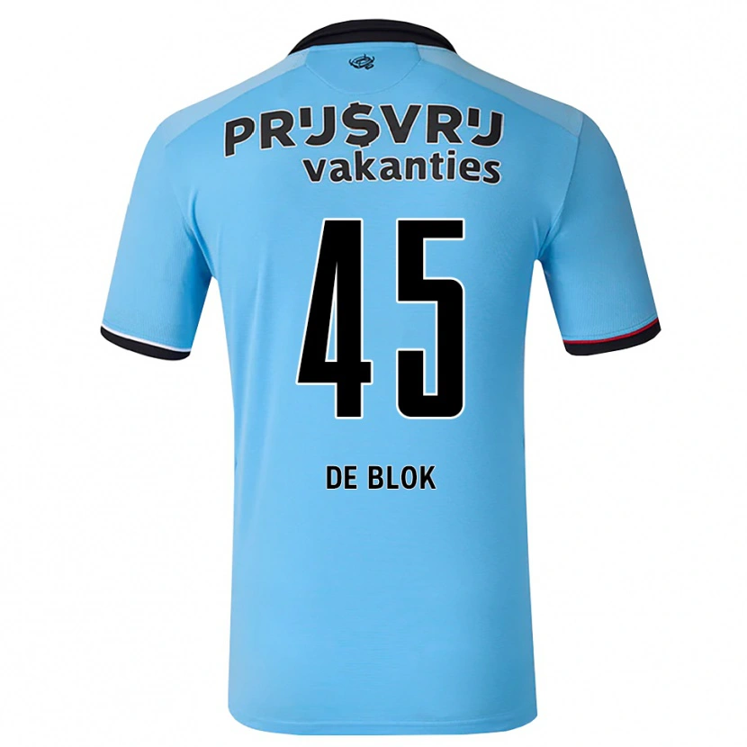 Danxen Barn Lars De Blok #45 Himmelblå Svart Rød Bortetrøye Drakt Trøye 2026/27 Skjorter T-Skjorte