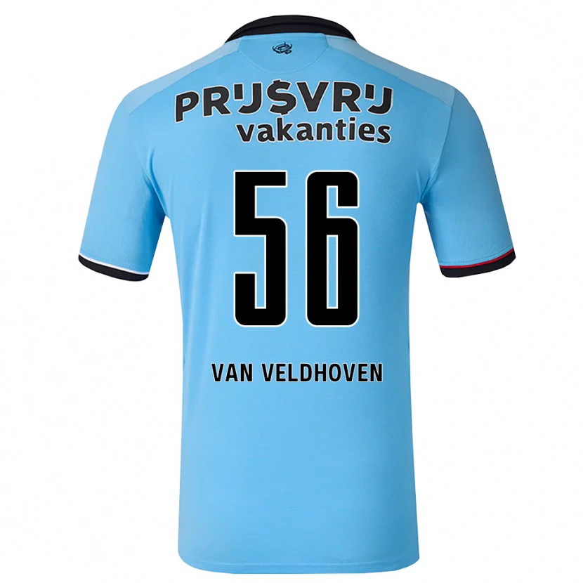 Danxen Barn Kars Van Veldhoven #56 Himmelblå Svart Rød Bortetrøye Drakt Trøye 2026/27 Skjorter T-Skjorte