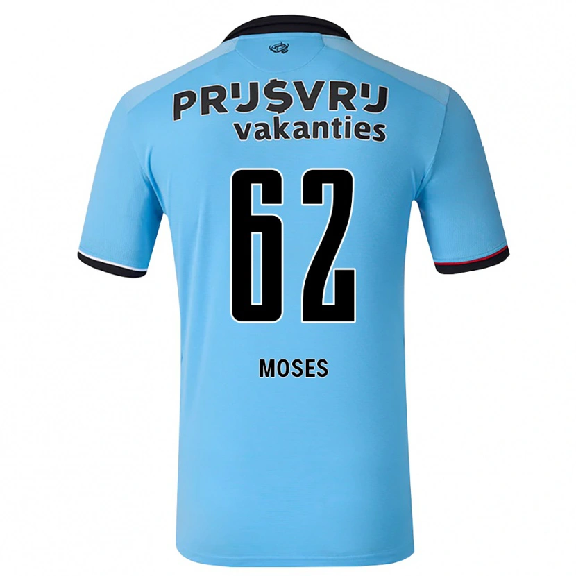 Danxen Barn Troy Moses #62 Himmelblå Svart Rød Bortetrøye Drakt Trøye 2026/27 Skjorter T-Skjorte
