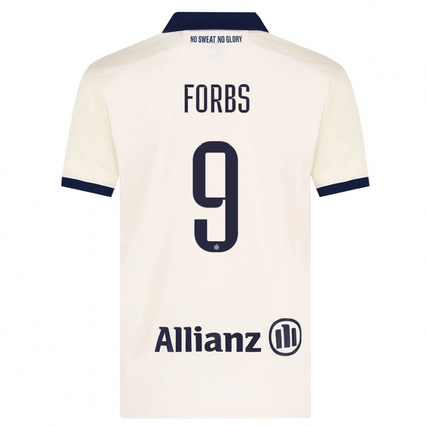 Danxen Barn Carlos Forbs #9 Beige Svart Bortetrøye Drakt Trøye 2026/27 Skjorter T-Skjorte