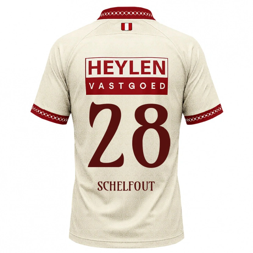 Danxen Barn Luca Schelfhout #28 Beige Rød Bortetrøye Drakt Trøye 2026/27 Skjorter T-Skjorte