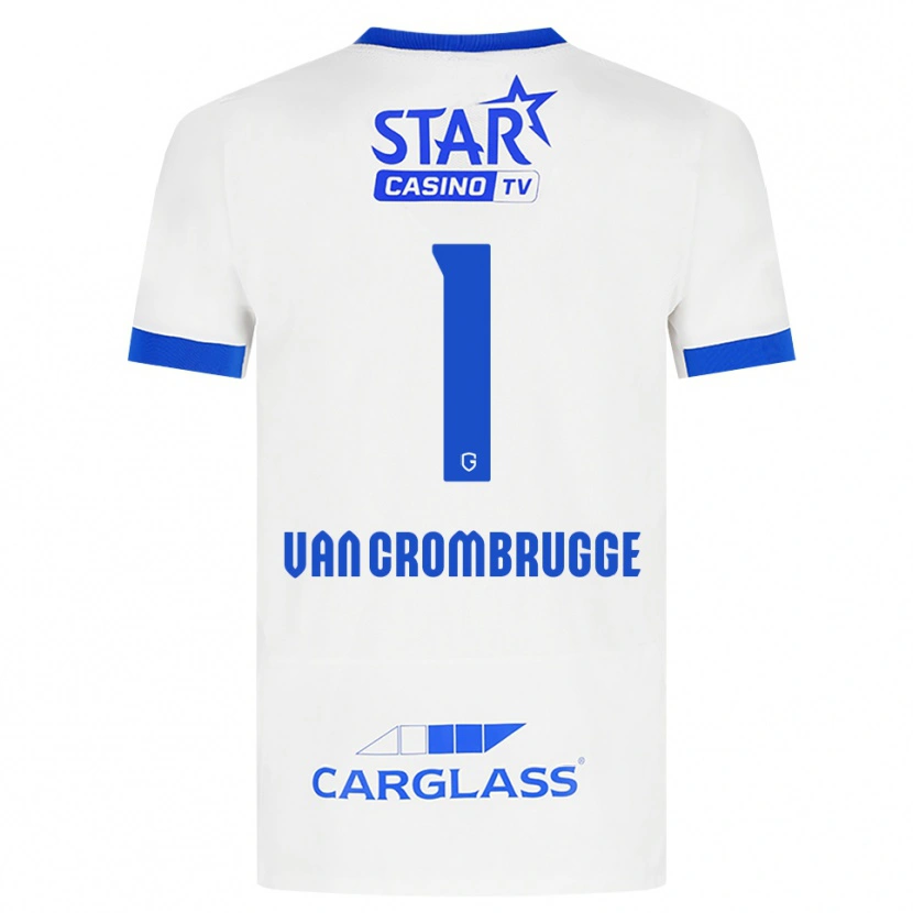 Danxen Barn Hendrik Van Crombrugge #1 Hvit Blå Bortetrøye Drakt Trøye 2026/27 Skjorter T-Skjorte