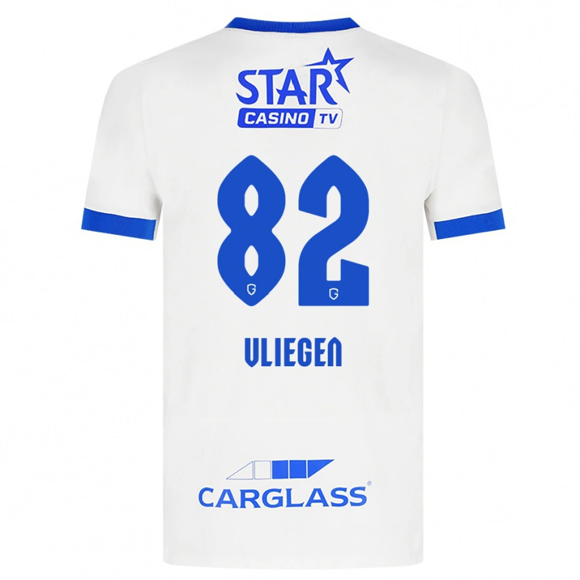 Danxen Barn Olivier Vliegen #82 Hvit Blå Bortetrøye Drakt Trøye 2026/27 Skjorter T-Skjorte