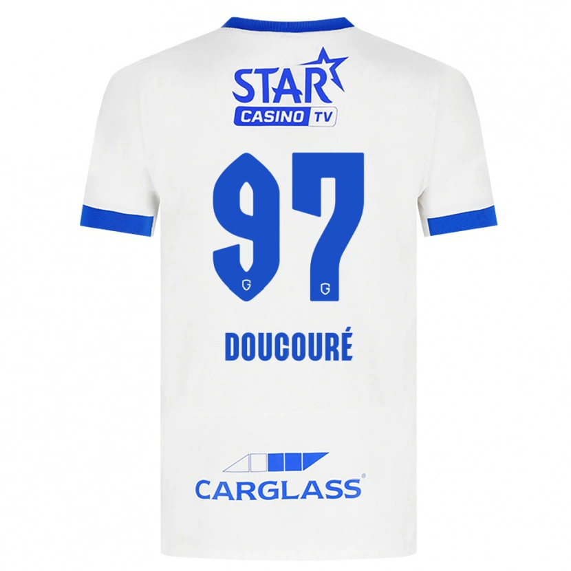 Danxen Barn Emile Doucouré #97 Hvit Blå Bortetrøye Drakt Trøye 2026/27 Skjorter T-Skjorte