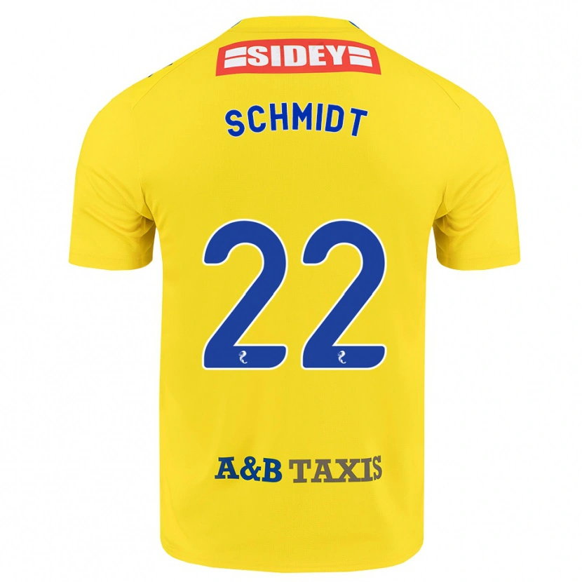 Danxen Barn Danny Schmidt #22 Gul Blå Svart Bortetrøye Drakt Trøye 2026/27 Skjorter T-Skjorte