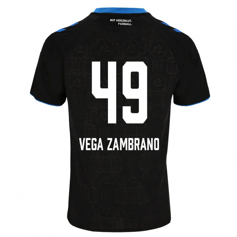 Danxen Mann Joel Vega Zambrano #49 Svart Hvit Rød Hjemmetrøye Drakt Trøye 2026/27 Skjorter T-Skjorte