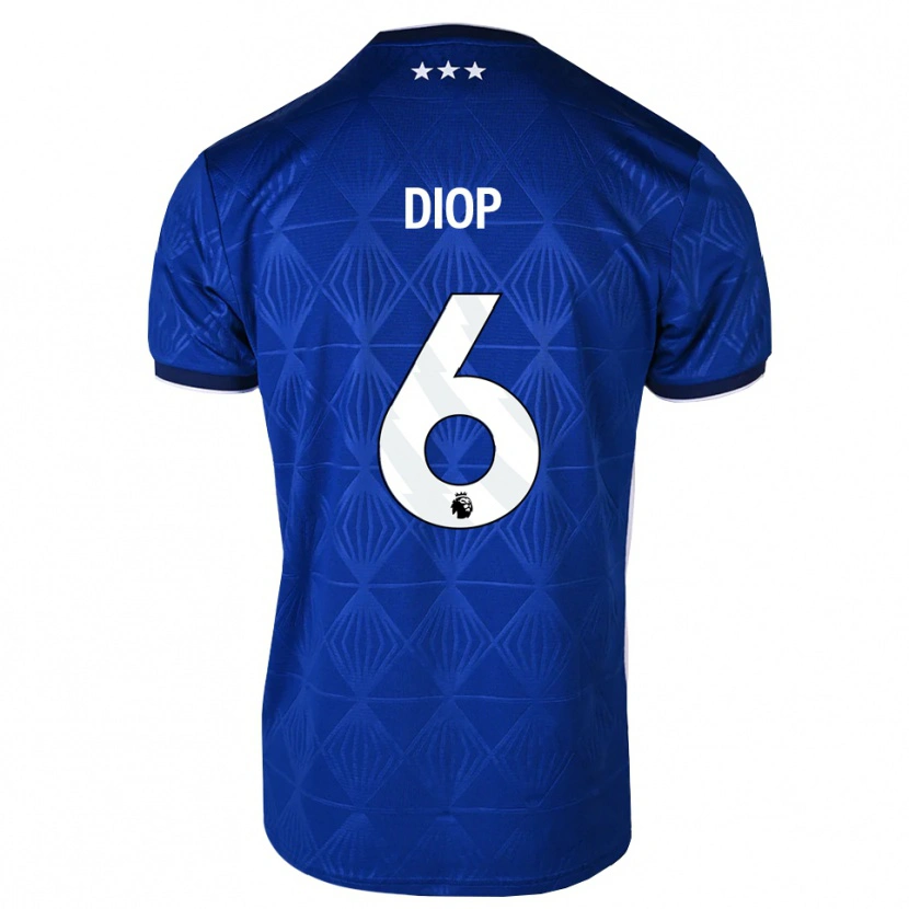 Danxen Mann Issa Diop #6 Mediumblå Hvit Rød Hjemmetrøye Drakt Trøye 2026/27 Skjorter T-Skjorte