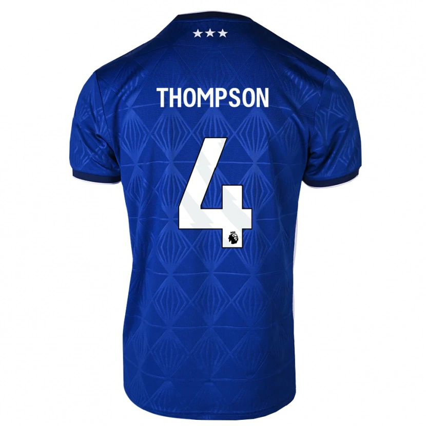 Danxen Mann Zak Thompson #4 Mediumblå Hvit Rød Hjemmetrøye Drakt Trøye 2026/27 Skjorter T-Skjorte