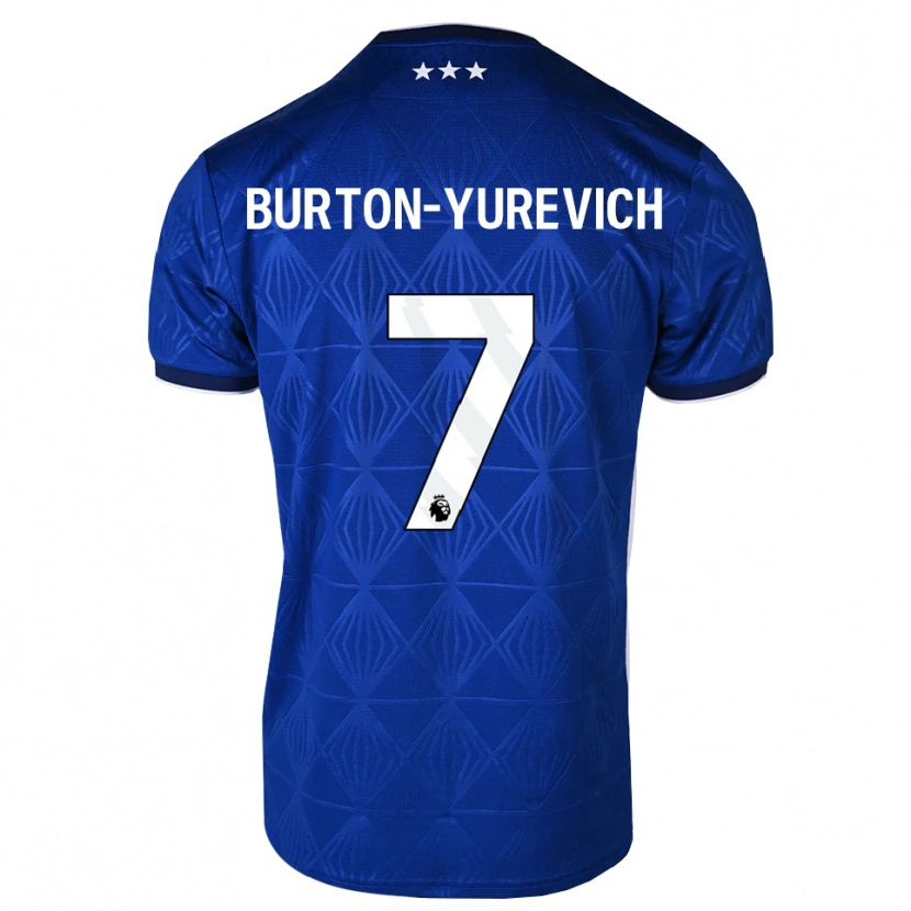 Danxen Mann Roman Burton-Yurevich #7 Mediumblå Hvit Rød Hjemmetrøye Drakt Trøye 2026/27 Skjorter T-Skjorte