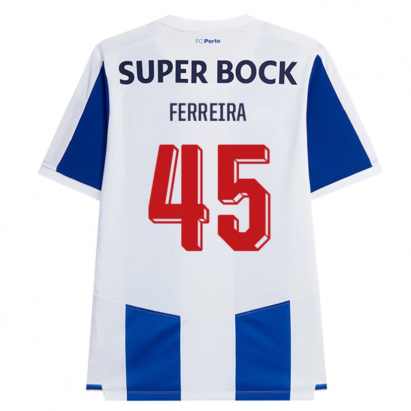 Danxen Mann Tiago Ferreira #45 Blå Hvit Rød Hjemmetrøye Drakt Trøye 2026/27 Skjorter T-Skjorte