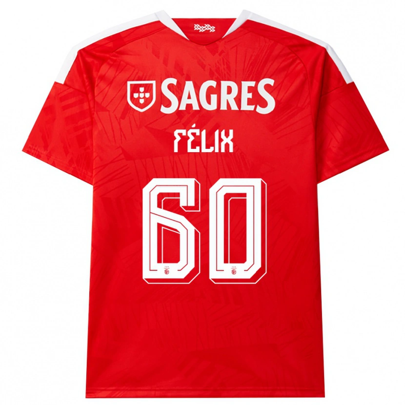 Danxen Mann Nuno Félix #60 Rød Hvit Gul Hjemmetrøye Drakt Trøye 2026/27 Skjorter T-Skjorte