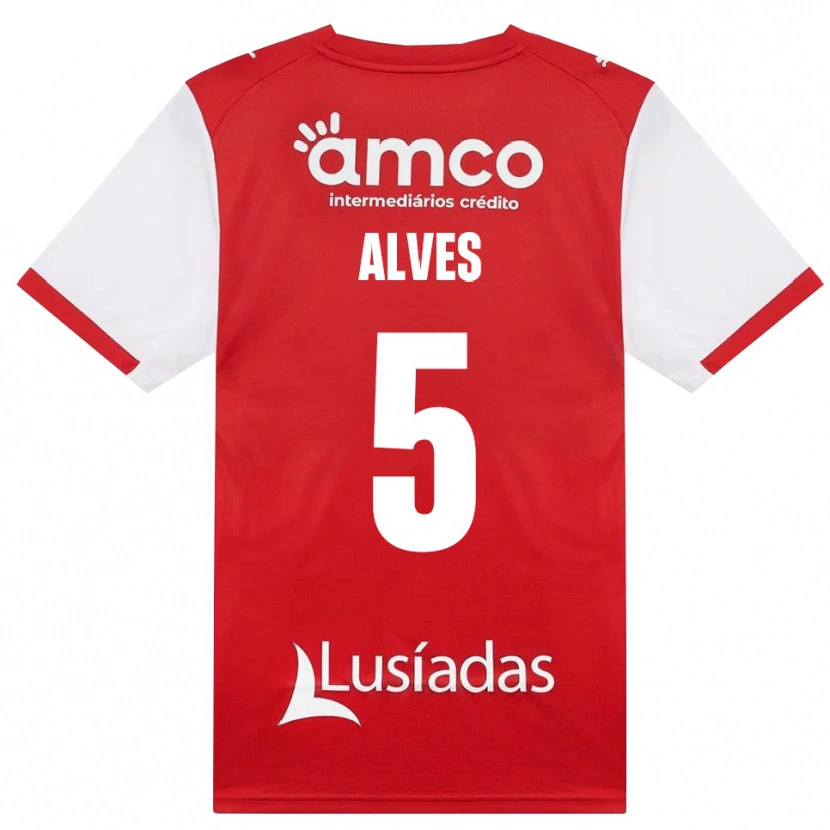 Danxen Mann Eduardo Alves #5 Hvit Rød Svart Hjemmetrøye Drakt Trøye 2026/27 Skjorter T-Skjorte