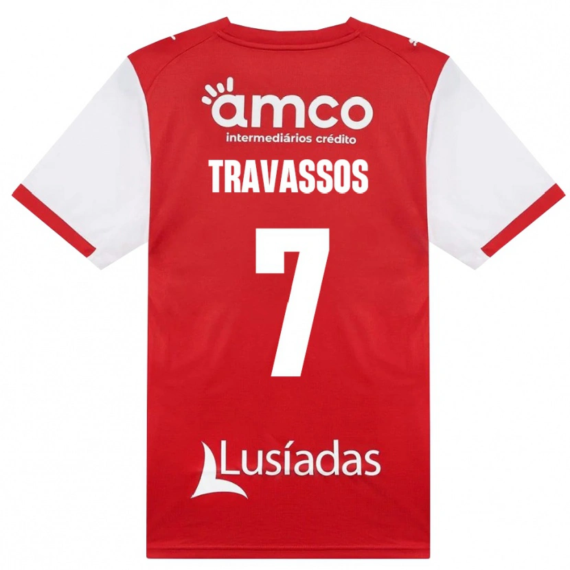 Danxen Mann Diogo Travassos #7 Hvit Rød Svart Hjemmetrøye Drakt Trøye 2026/27 Skjorter T-Skjorte