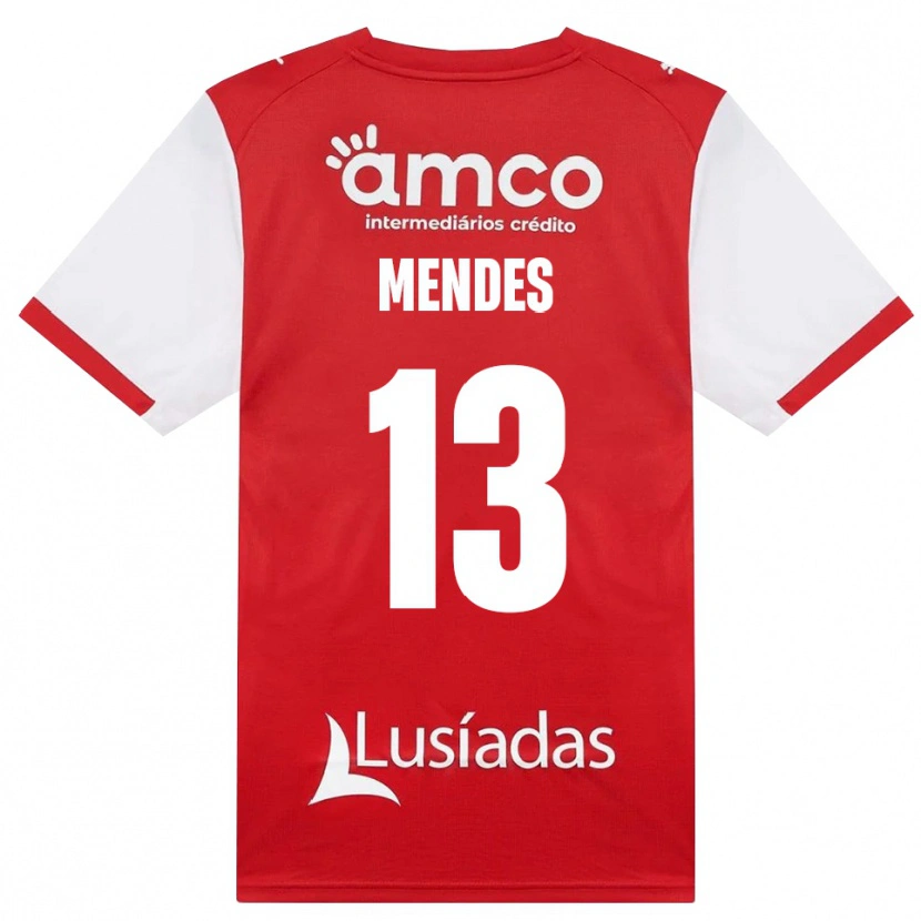 Danxen Mann Emmanuel Mendes #13 Hvit Rød Svart Hjemmetrøye Drakt Trøye 2026/27 Skjorter T-Skjorte
