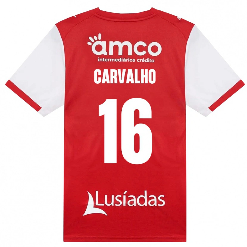 Danxen Mann Alexandre Carvalho #16 Hvit Rød Svart Hjemmetrøye Drakt Trøye 2026/27 Skjorter T-Skjorte