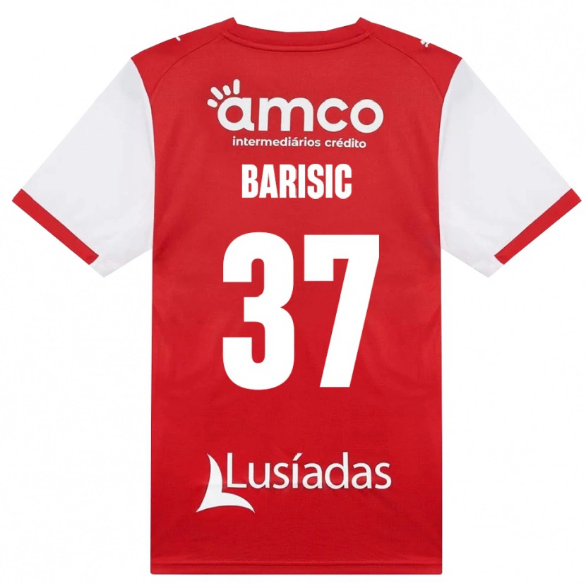Danxen Mann Adrian Barisic #37 Hvit Rød Svart Hjemmetrøye Drakt Trøye 2026/27 Skjorter T-Skjorte