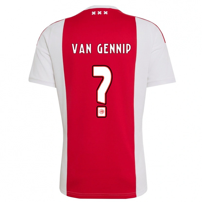 Danxen Mann Thiago Van Gennip #0 Rød Hvit Gul Hjemmetrøye Drakt Trøye 2026/27 Skjorter T-Skjorte