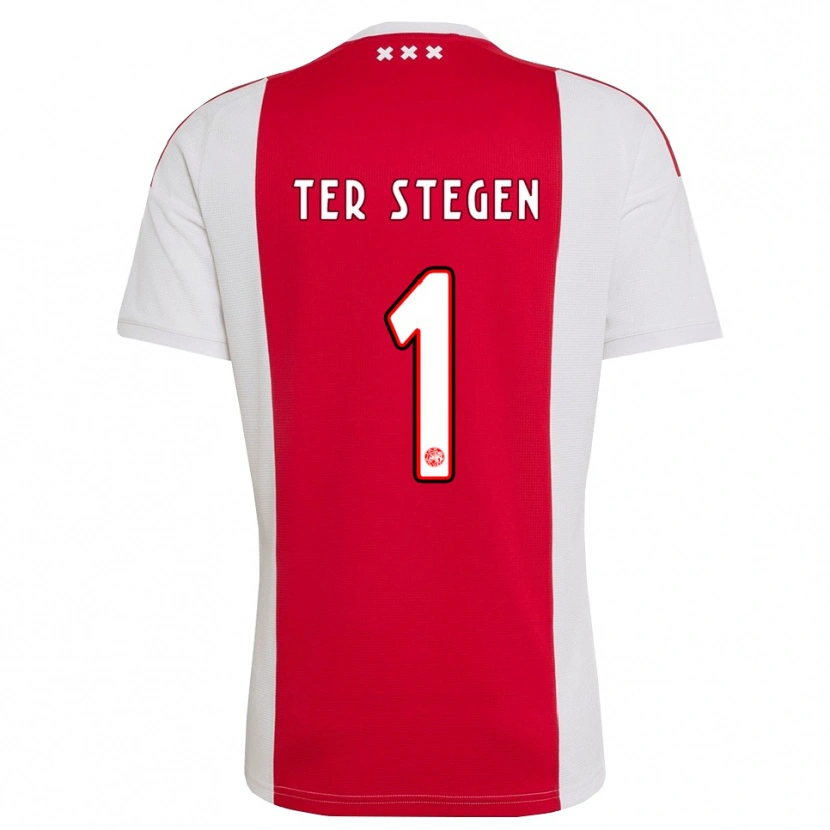 Danxen Mann Marc-André Ter Stegen #1 Rød Hvit Gul Hjemmetrøye Drakt Trøye 2026/27 Skjorter T-Skjorte