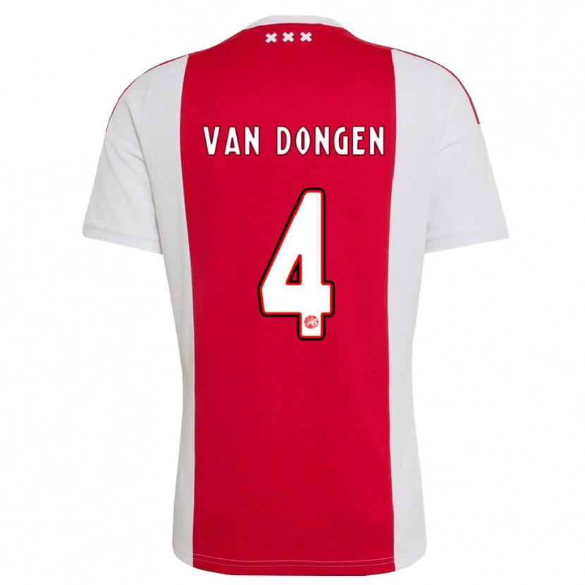 Danxen Mann Bram Van Dongen #4 Rød Hvit Gul Hjemmetrøye Drakt Trøye 2026/27 Skjorter T-Skjorte