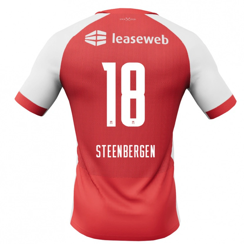 Danxen Mann Thom Steenbergen #18 Rød Hvit Svart Hjemmetrøye Drakt Trøye 2026/27 Skjorter T-Skjorte